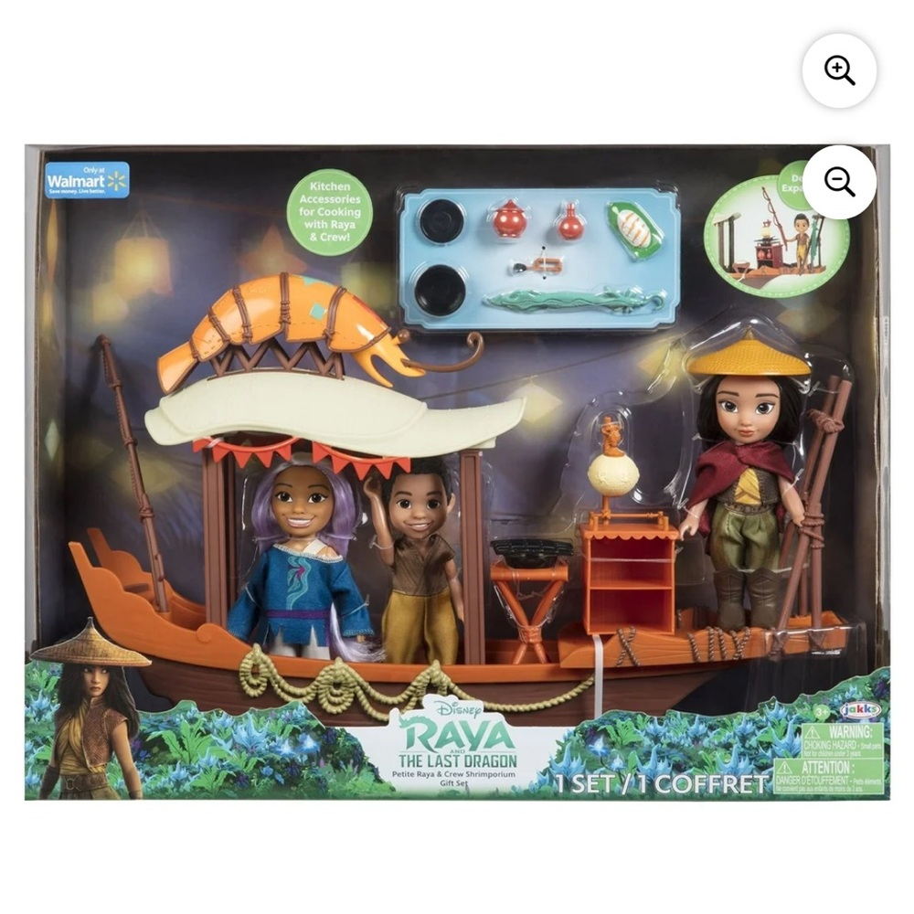 Disney Raya and The Last Dragon 6 inch Raya Doll and Crew Shrimp Boat Playset